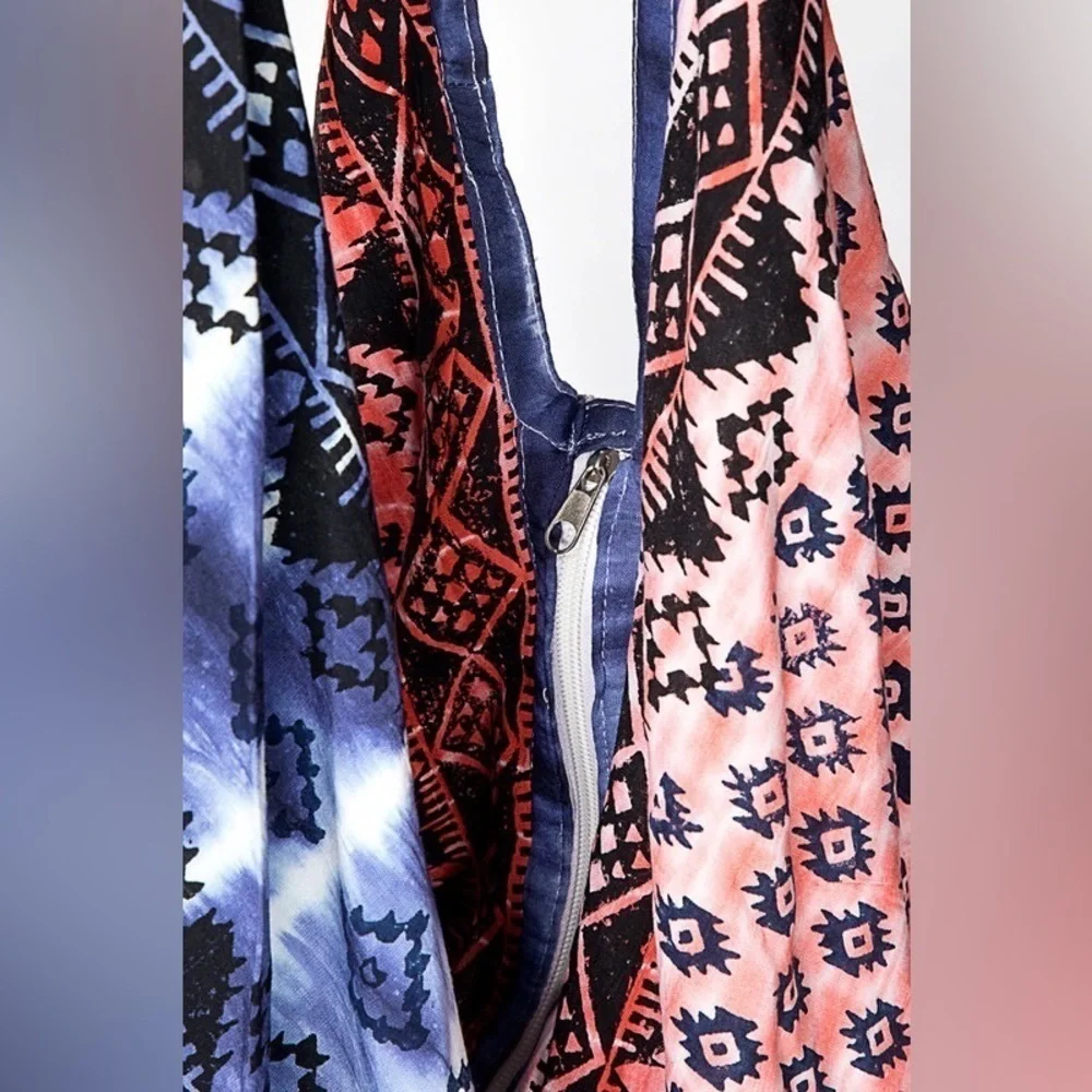 Ruggine American Flag Hippie Bohemian Ethnic Hobo Chic Yoga Shoulder Beach Bag